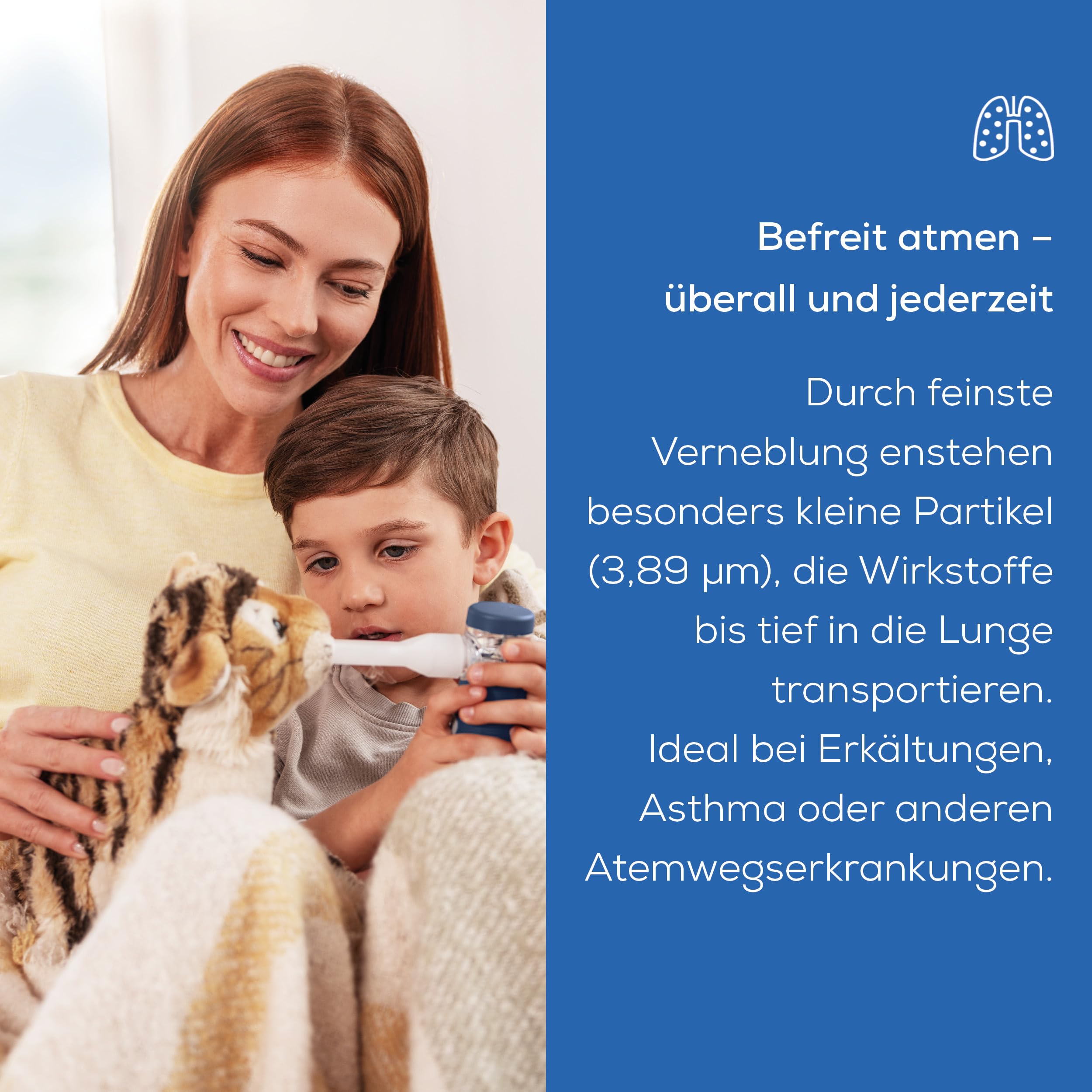 Beurer IH 49 Inhalator, tragbares Inhalationsgerät für Kinder und Erwachsene, bei Erkältung, Asthma und anderen Atemwegserkrankungen, wiederaufladbarer Akku, besonders leise, mit Aufbewahrungstasche