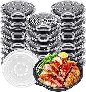 100 PACK 24 oz. Meal Prep Containers, Extra Large & Thick Food Storage Containers with Lids - BPA Free Stackable Microwavable & Dishwasher Safe, Travel, To Go, Bento Box (100)