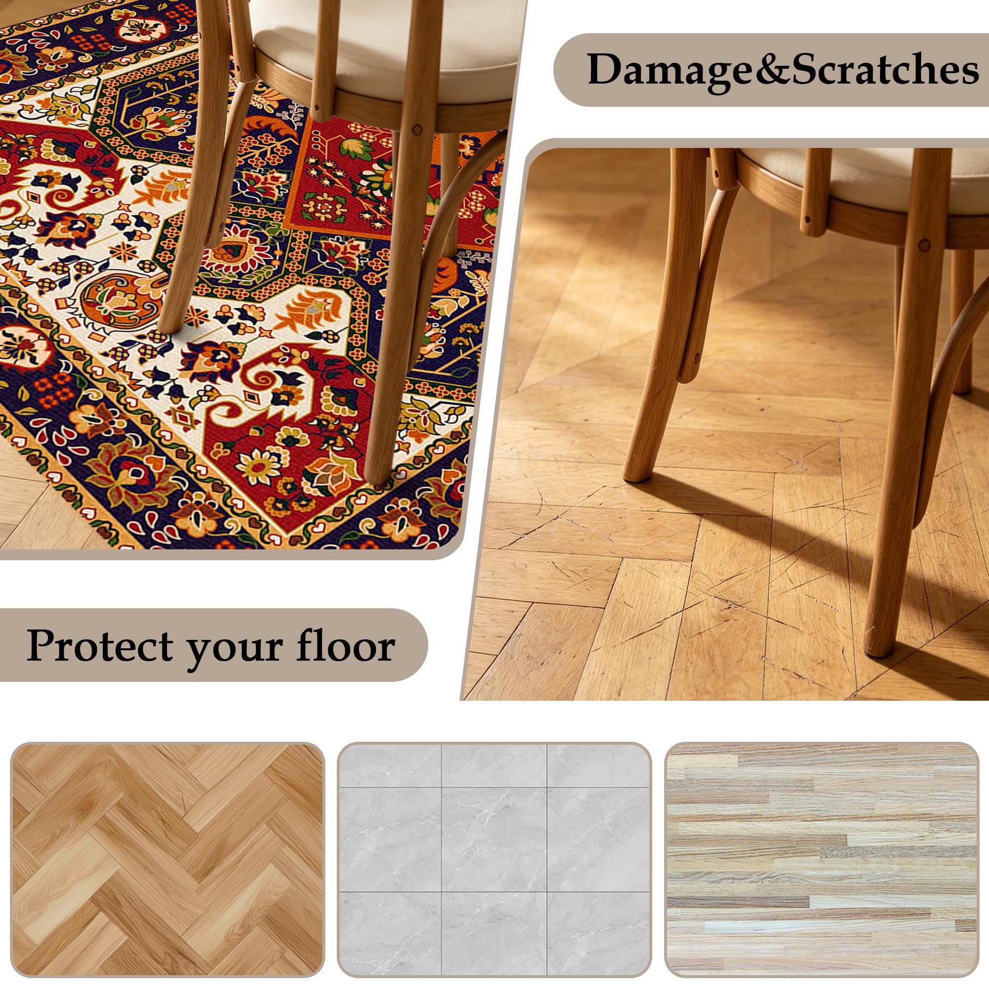120 x 160 cm Heavy Duty Office Chair Mats, Tapis de Sol Salle de Jeu Antidérapant, Tapis pour Fauteuil a Roulette, Tapis de Chaise d'ordinateur Office Carpet Protector Chair Mat
