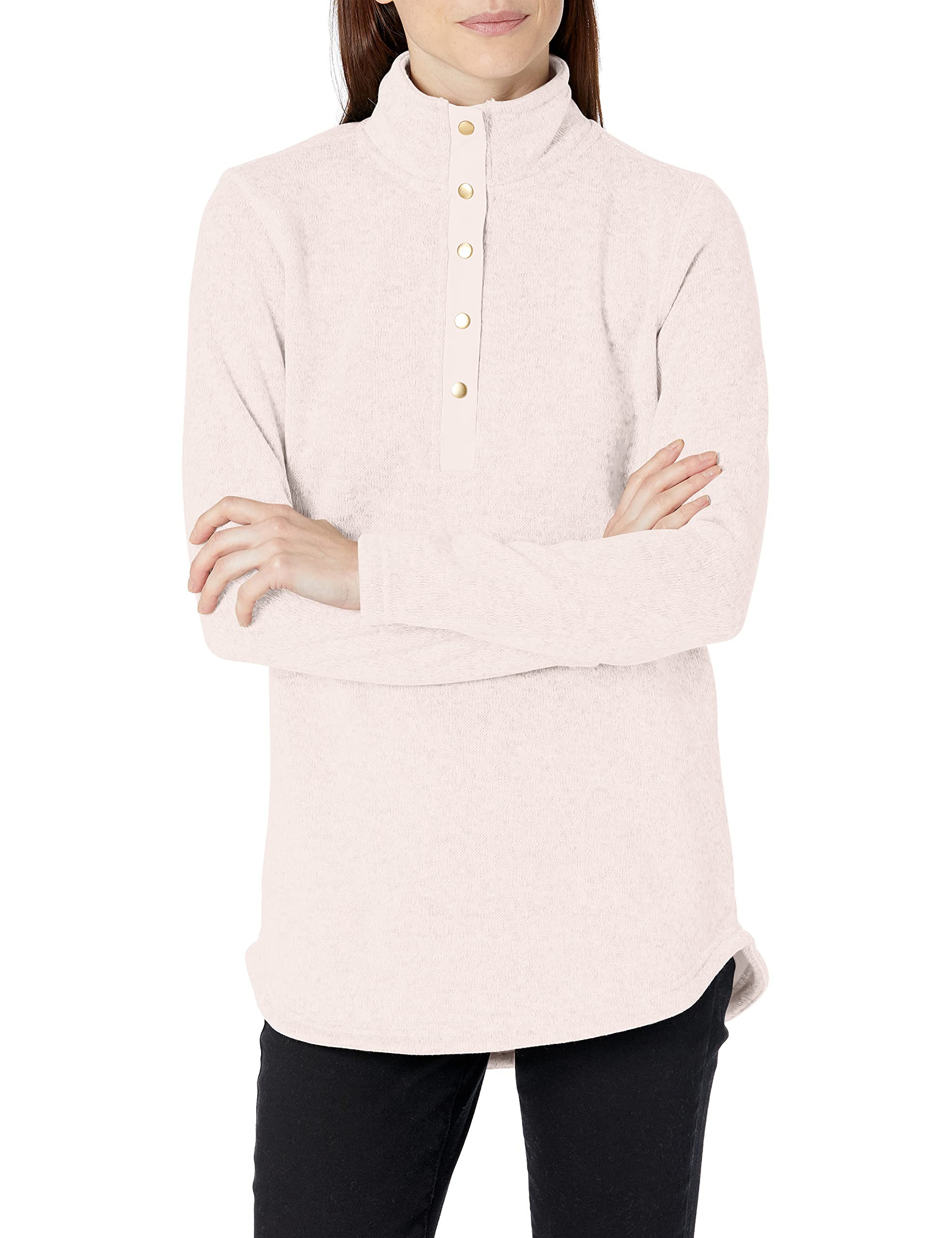 Charles River Apparel Women's Hingham Tunic Pullover Sweater, Pink Pale Heather, XX-Large