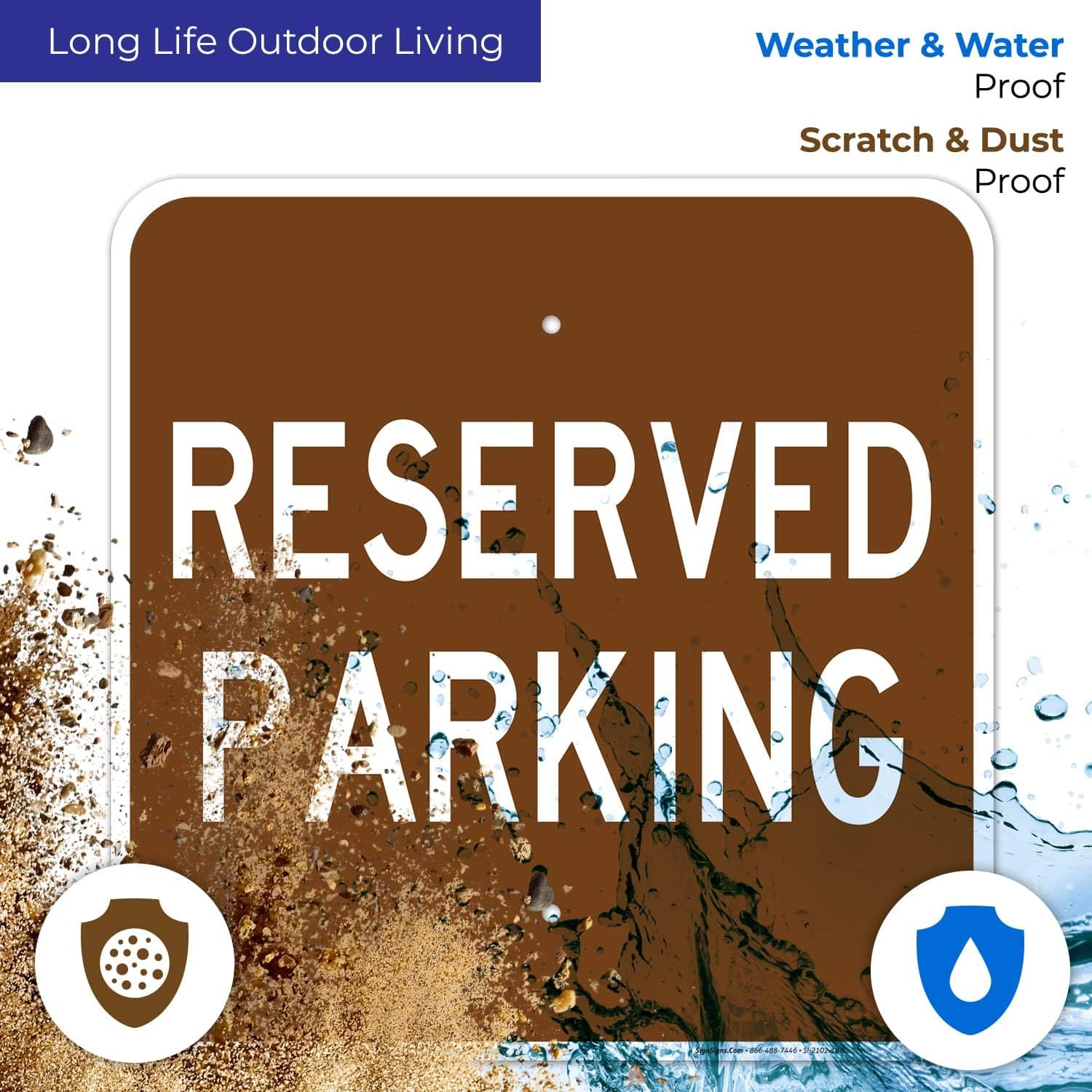 Reserved Parking Sign, 18x18 Inches, Rust Free .063 Aluminum, Fade Resistant, Easy Mounting, Indoor/Outdoor Use, Made in USA