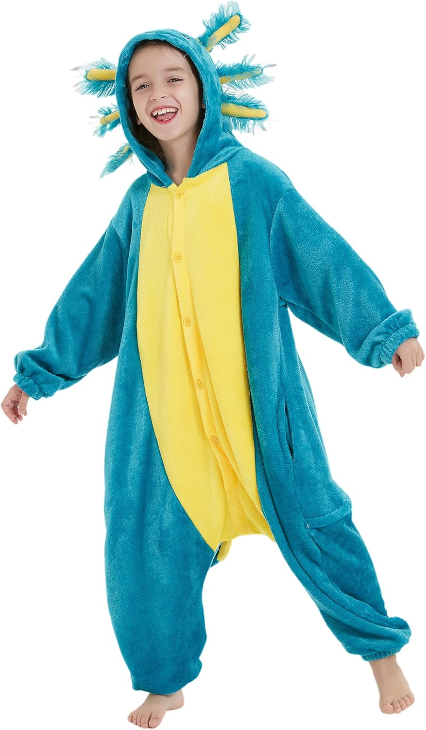 Magicmode Animal Onesie Pajamas for Kids, Soft Flannel Halloween Cosplay Costume for Boys Girls - Image 2