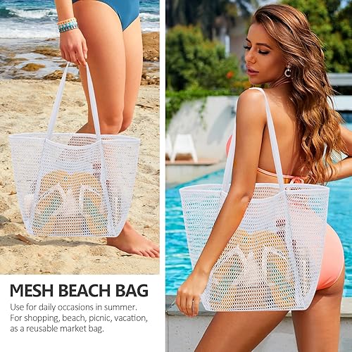 Miniatura 3 de hatisan Bolsa de playa de malla, bolsas de playa mejoradas para mujer, bolsa de malla, bolsa hobo, accesorios de playa