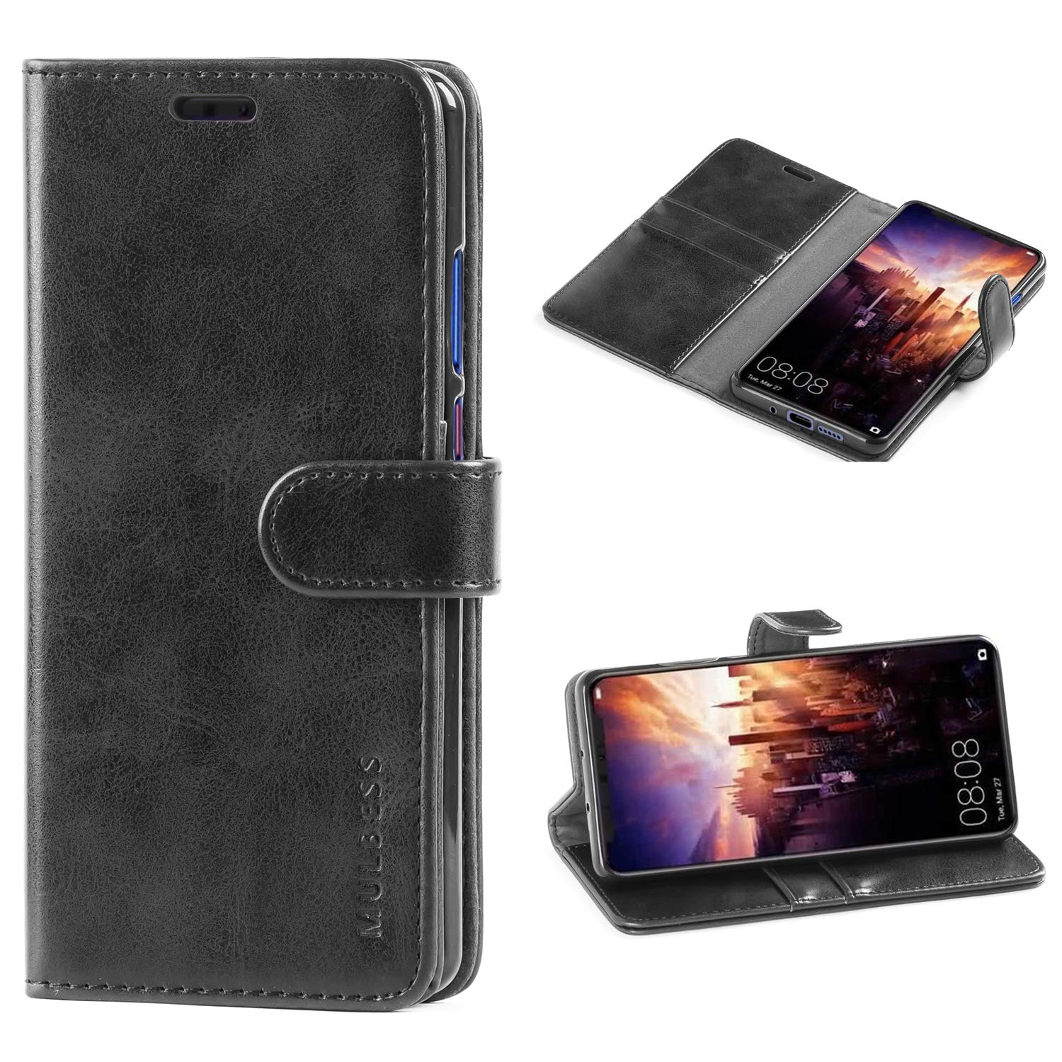 Mulbess Leder-Hülle Für Huawei P30 Pro – Klappcase Mit Kartenfach, Magnetverschluss & Ständerfunktion