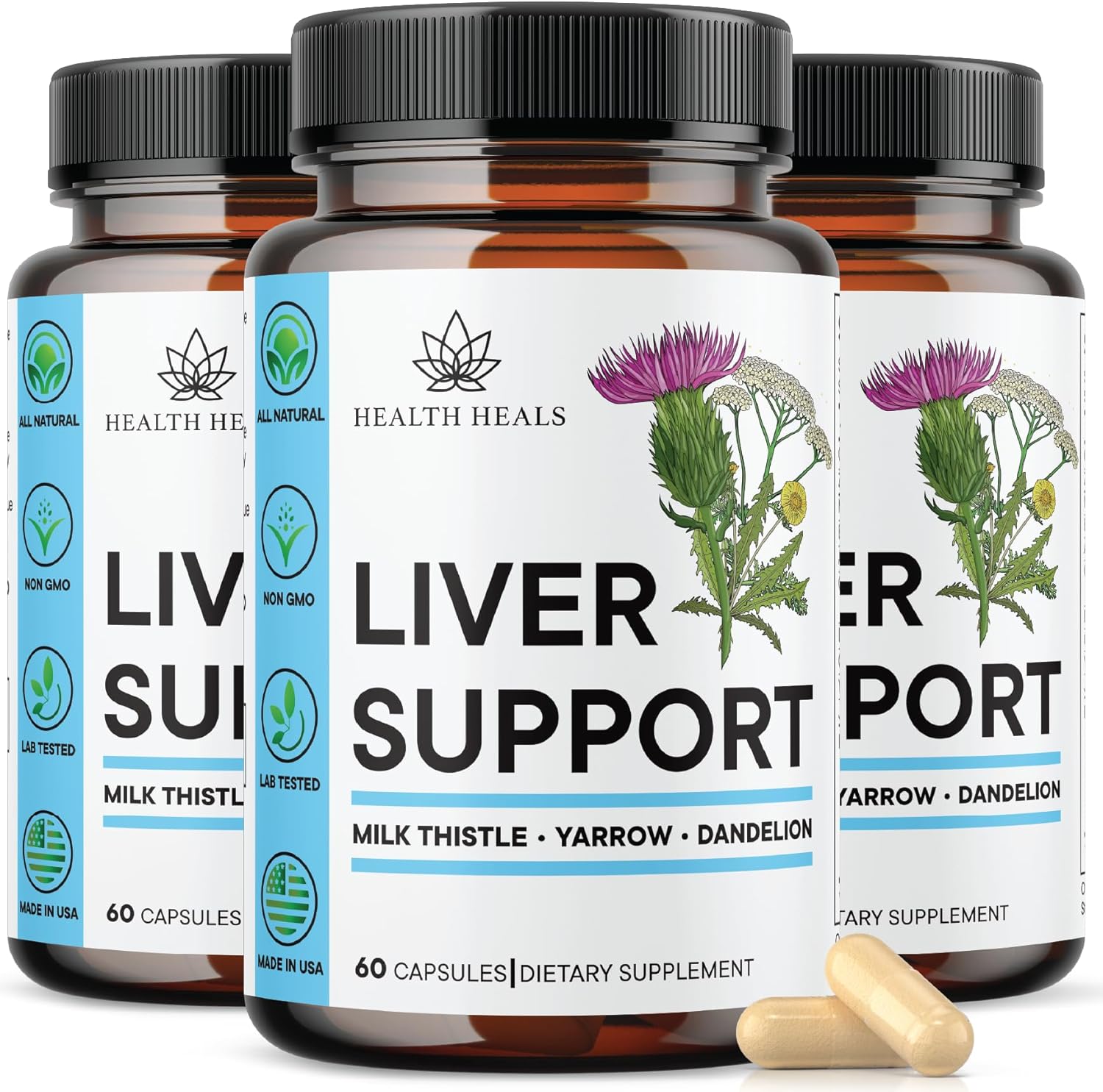 Liver Cleanse & Repair Formula - Herbal Liver Support Supplement with Milk Thistle Dandelion Root Turmeric, Artichoke Extract for Liver Health - 120 Count