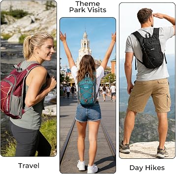 Lightweight Foldable Hiking Backpack - 13L Small Rucksack for Men & Women, Water-repellent Travel Bag, Packable Daypack for Walking, Camping, Sports & Outdoor (Teal)