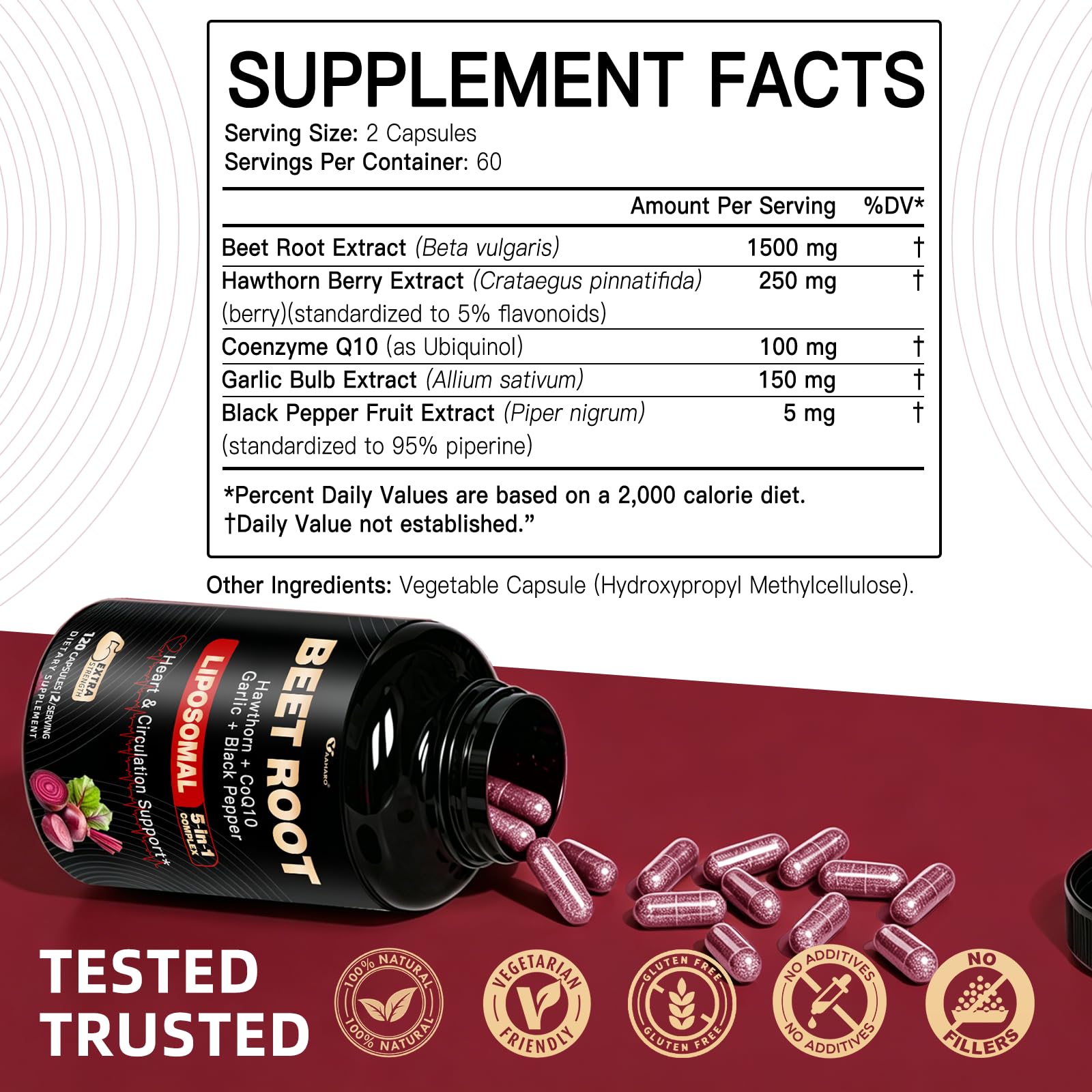 Beet Root Capules Liposomal Beet Root Powder for Heart Circulation Support — Amazon image 8