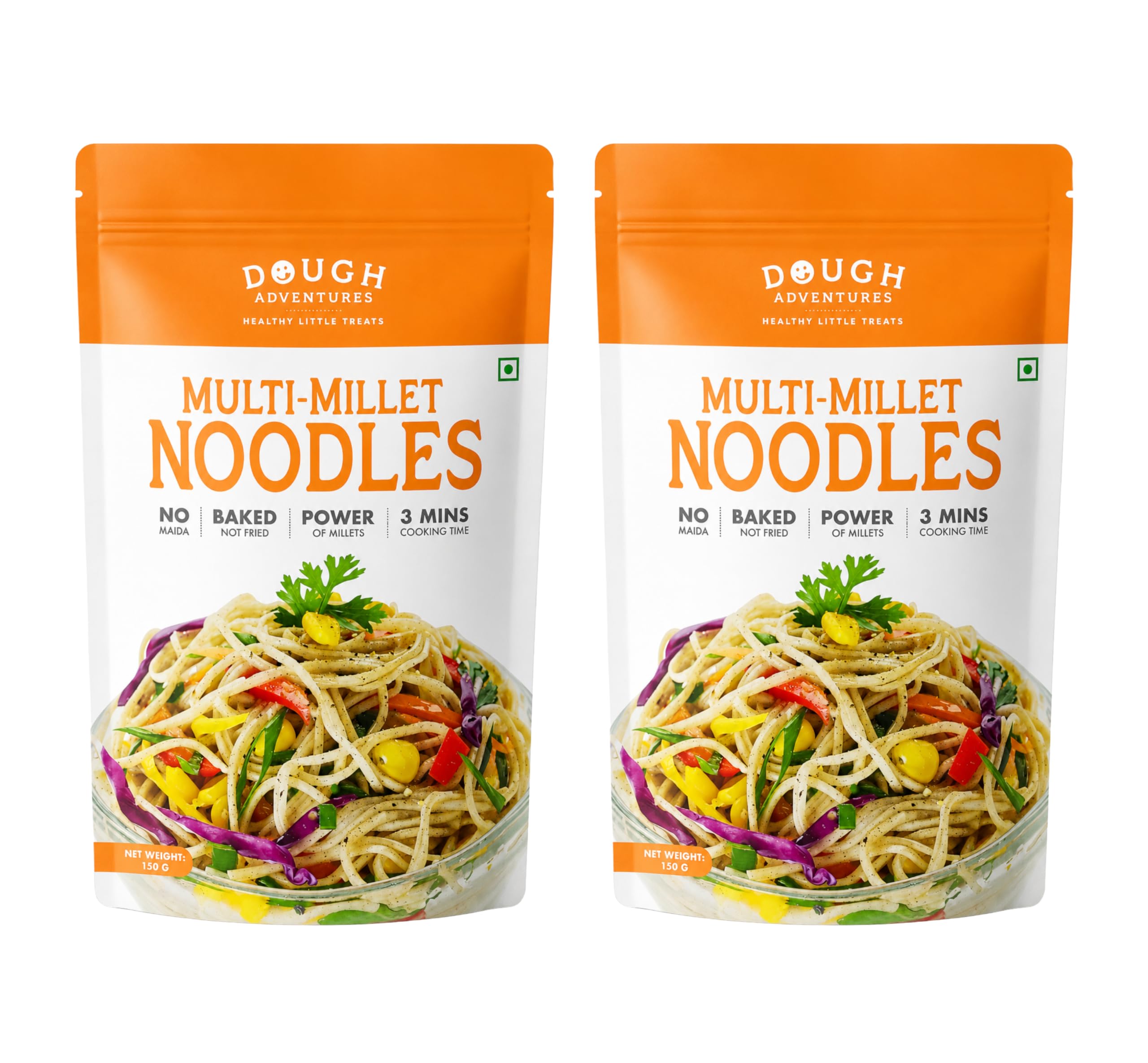 Dough Adventures Masala Millet Noodles (150g) | No Maida, No Palm Oil | Made with Millets & Whole Wheat | Non-Fried & Easy to Digest | Quick Cooking with Tasty Masala Pack (Pack of 2)-image-18