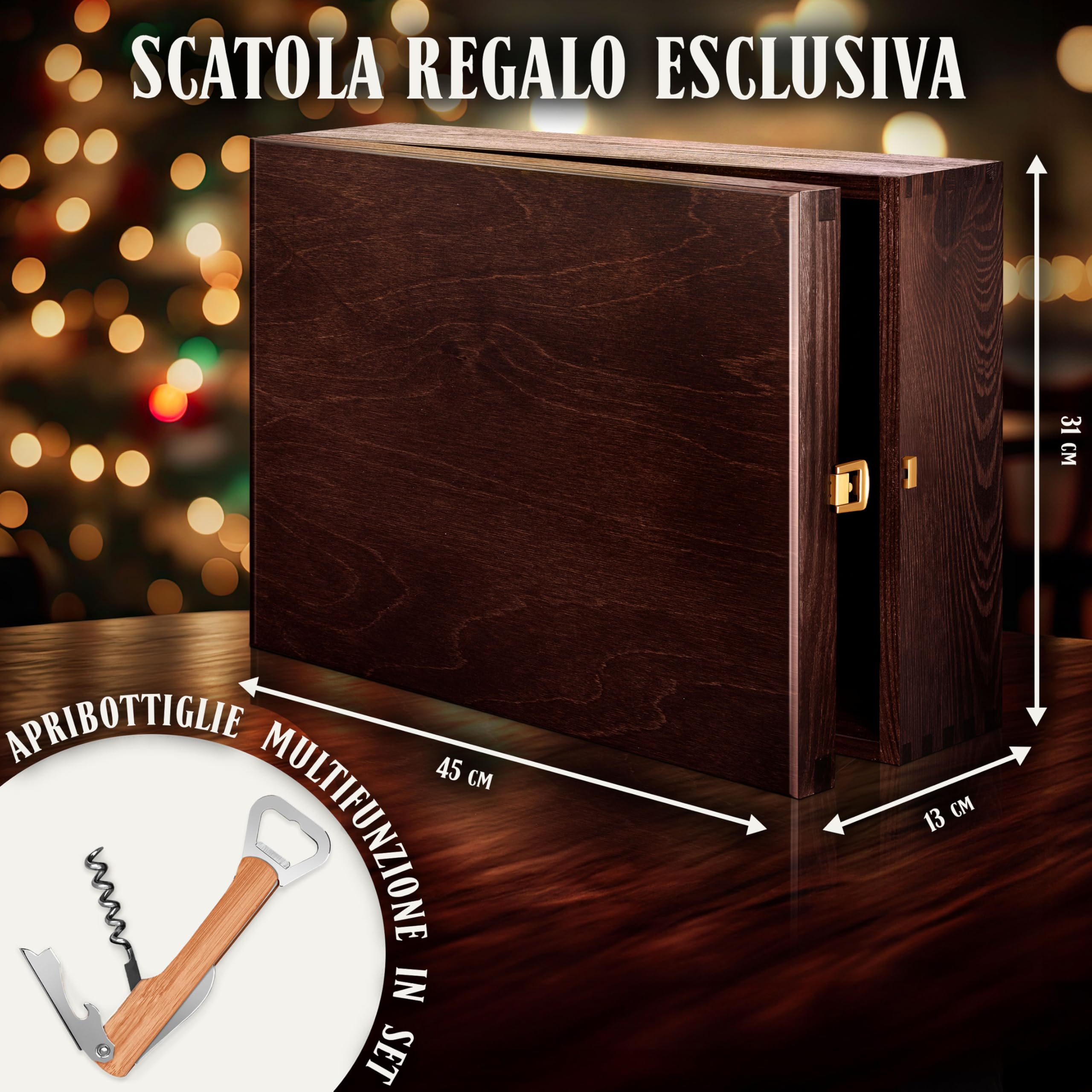 Maverton Set Decanter per Whisky in vetro - da 700 ml - incisione personalizzata - Caraffa con 6 bicchieri - idea regalo per il compleanno - per l’ uomo - regalo di Natale - Dei campi