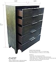 Vista 9 de Kings Brand Furniture Sheldon - Juego de dormitorio gris de 6 piezas tamaño King, cama, tocador, espejo, pecho y 2 mesitas de noche