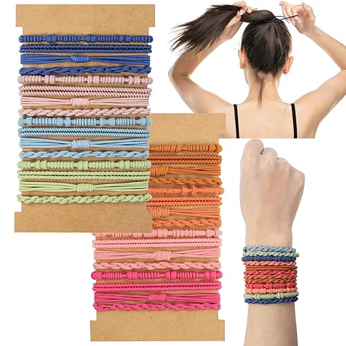 Miniatura 8 de 32 pulseras bohemias para el cabello para mujer, pulseras elásticas para el cabello sin daños, bandas para el cabello para niñas, accesorios para el