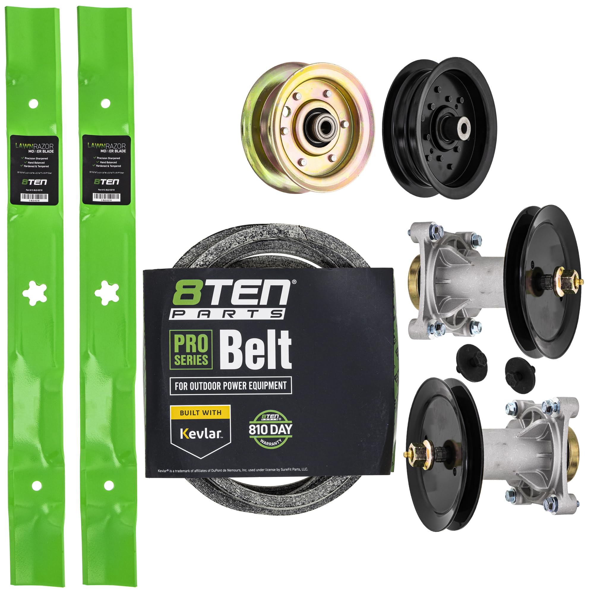 Amazon.com : 8TEN Deck Rebuild Kit Blade Spindle Belt Idler for
