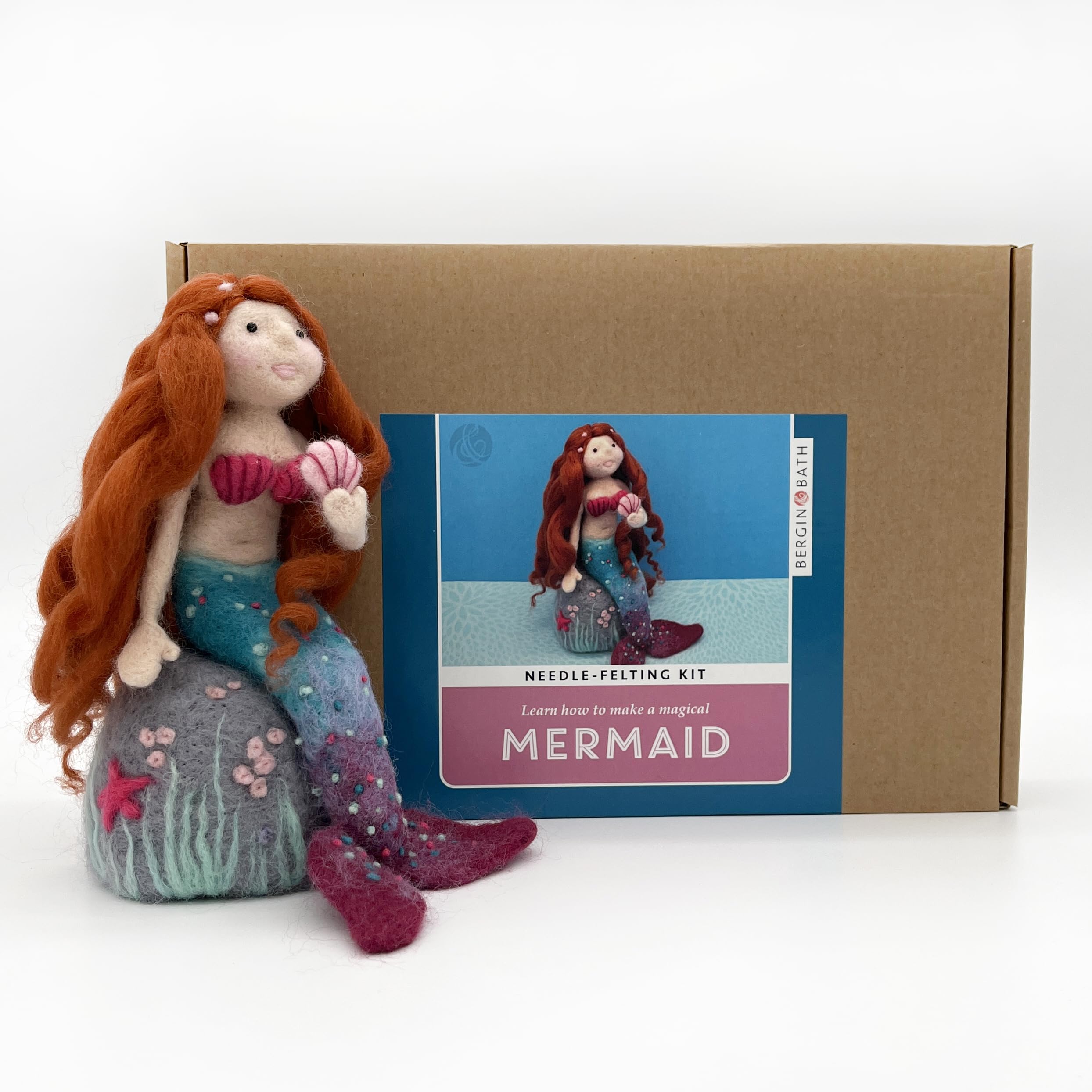 Bergin & Bath Needle Felting Kit, Mermaid. Learn How to Make a Magical Mermaid with This Needle Felting Craft kit for Adults and Teens