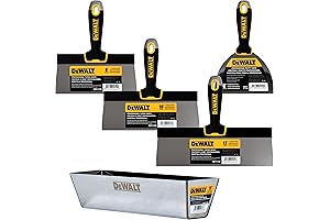 DEWALT Tape Knife & Mud Pan Set with Soft Grip Putty Knife and Blades