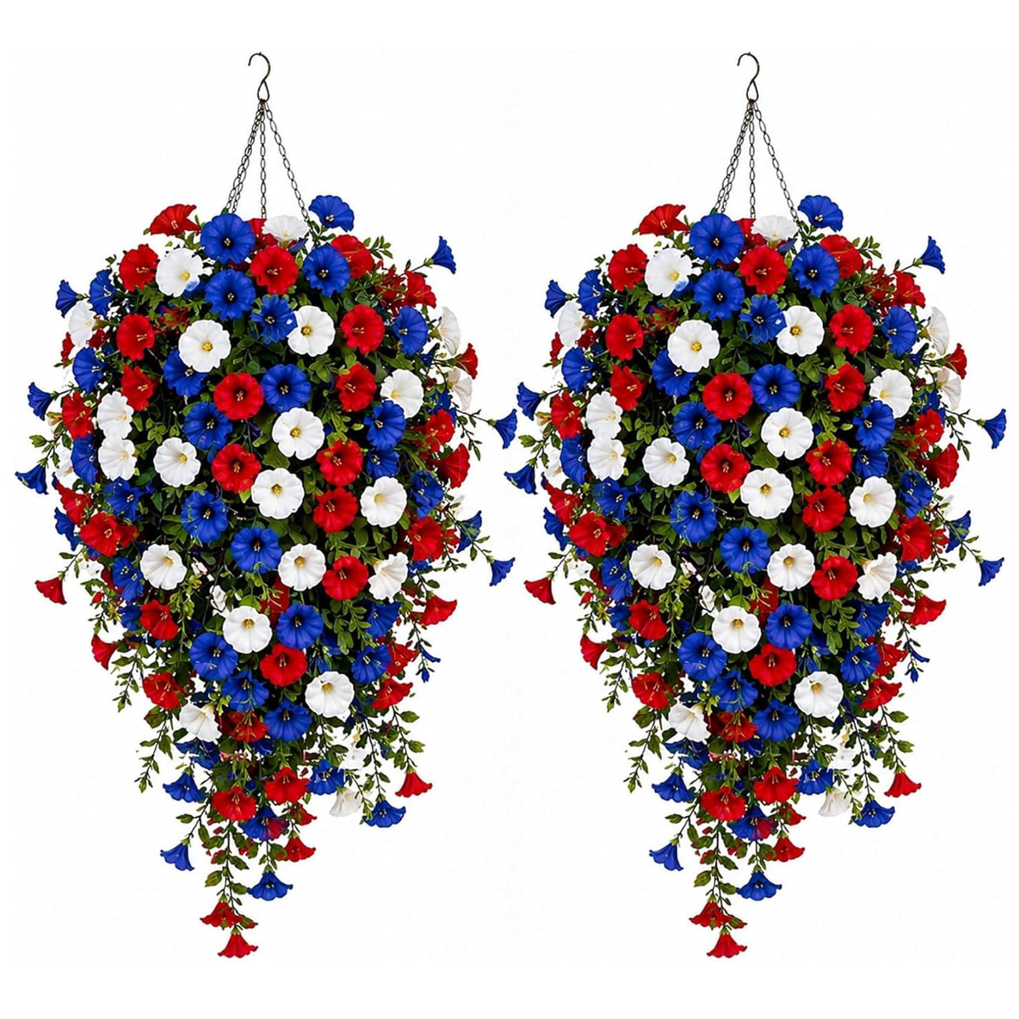 Fleurs artificielles suspendues patriotiques tricolores résistantes