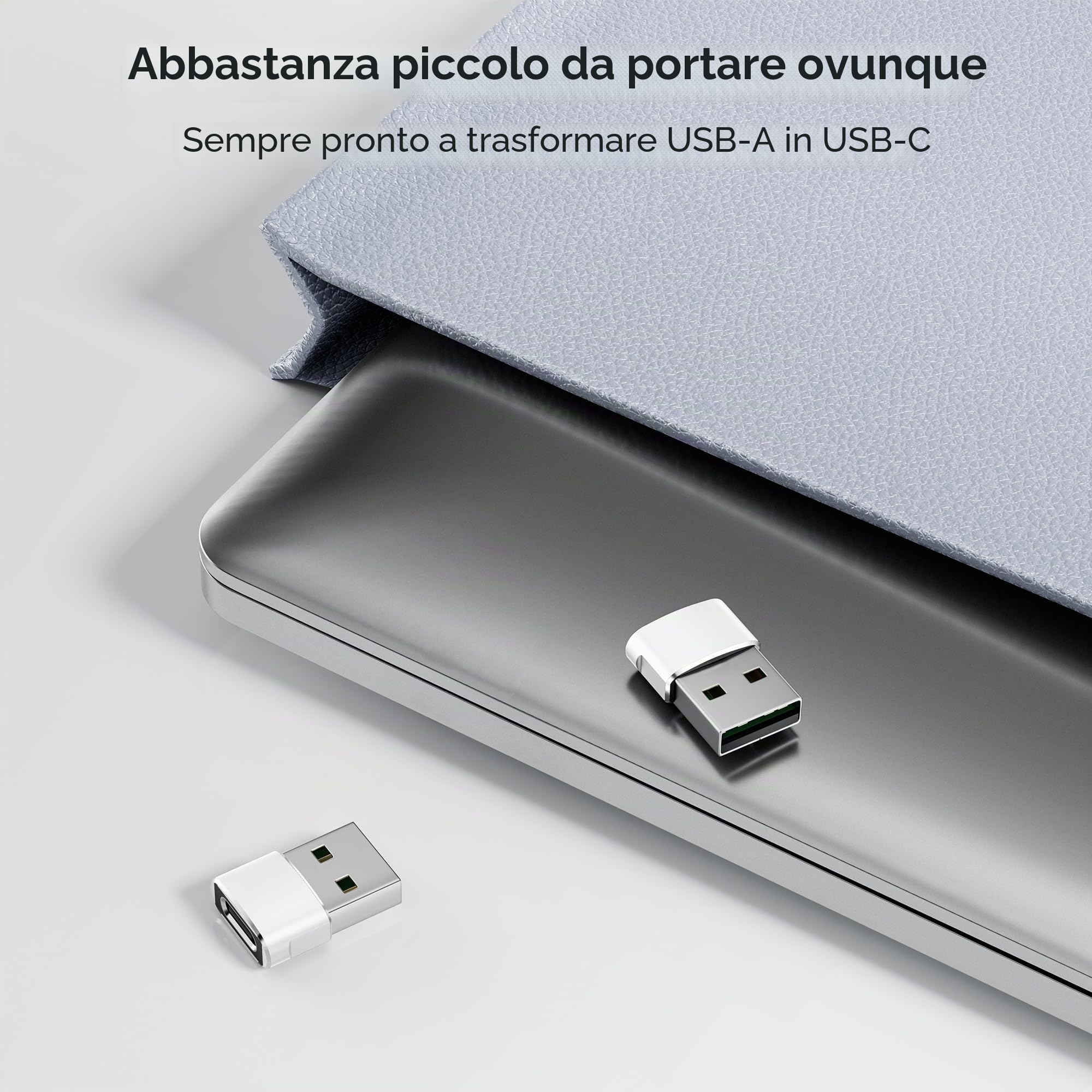 BASESAILOR Adattatore USB C a USB per iPhone 17 16 e Pro Max 2Pezzi，USBC Femmina a USBA Maschio per Apple 15 14,iPad 10 Air 7 Mini,Airpods 4 3,Apple Watch iWatch,Samsung Galaxy Z Flip Fold S26 S25 A56