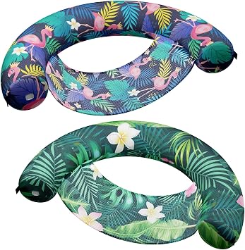 WERNNSAI I Inflatable Pool Floats Chairs for Adults, 2 Packs Floating Noodle with Soft Fabric Covered with Sling for Swimming Pool Water Chair Pool Lounger Party Floaties