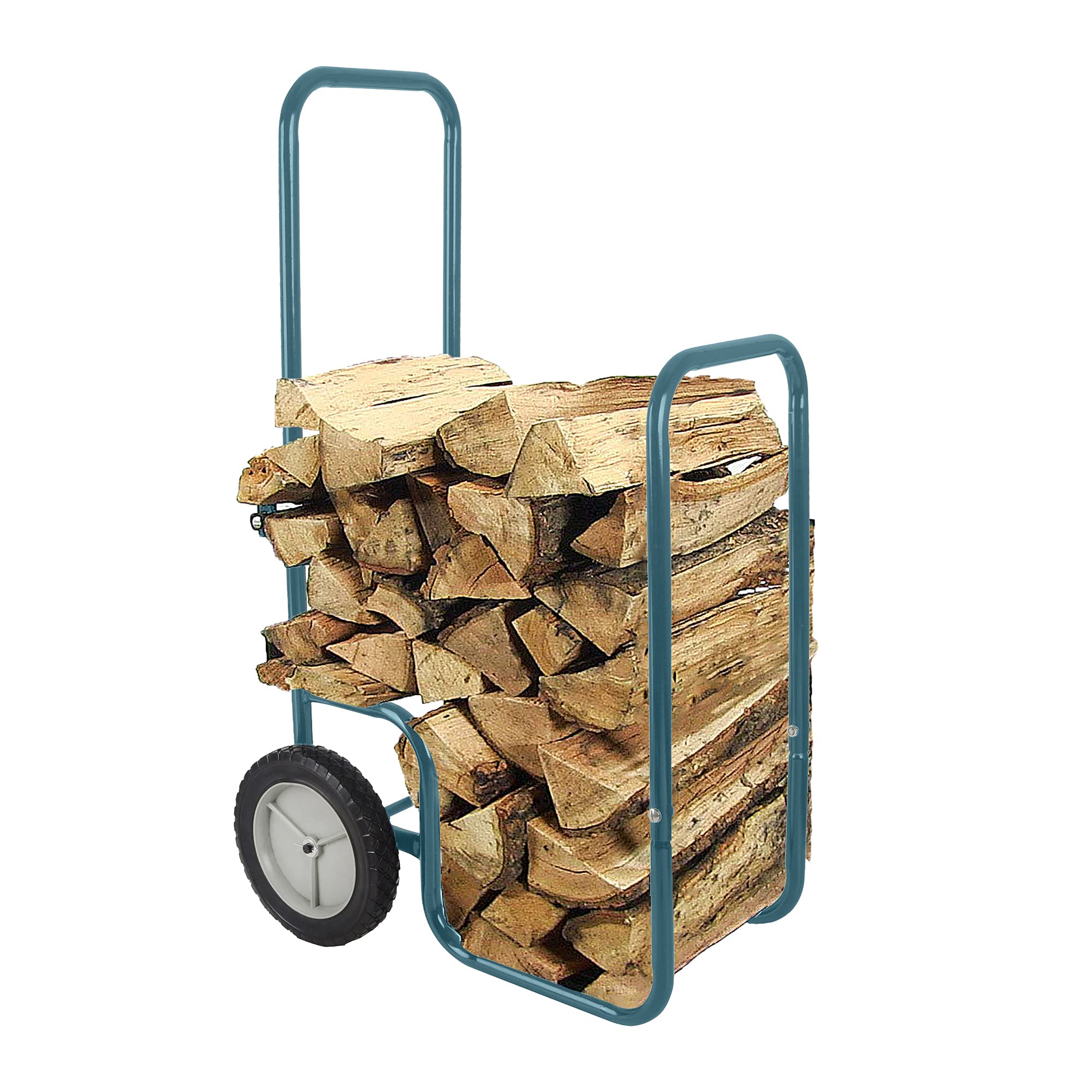 Photo 1 of LEADALLWAY Firewood Log Cart Carrier, Wood Rack Storage Mover for Outdoor or Indoor Solid Wheel GRAY GREEN