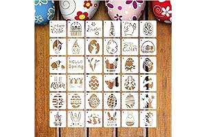 36 Pack Happy Easter DIY Crafts Stencils for Kids