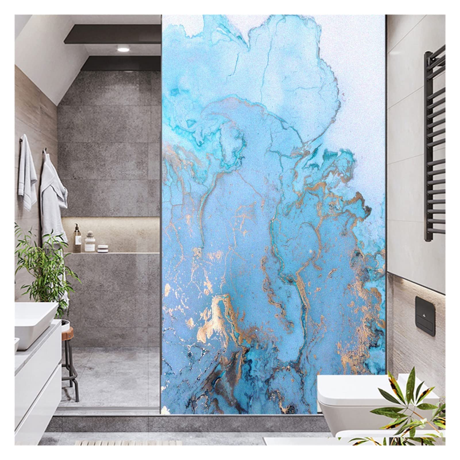 Window Film Window Film Marble Grain Glass Sticker Blocking Heat Control Coverings Tint for Homedecor(A,60x120cm)
