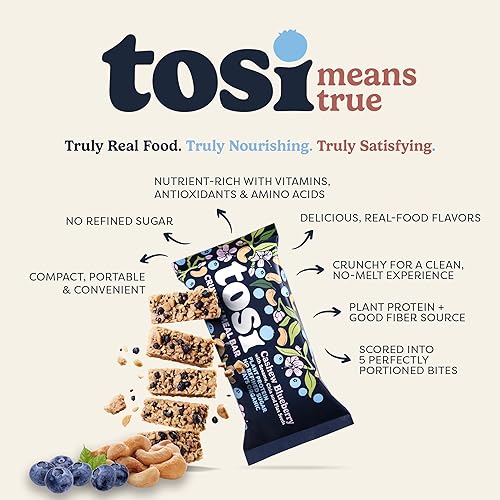 Vista 17 de Tosi Organic SuperBites Snacks veganos, 2.4 onzas (paquete de 12), sin gluten, Omega 3s, barras de proteína vegetal con lino y semillas de chía