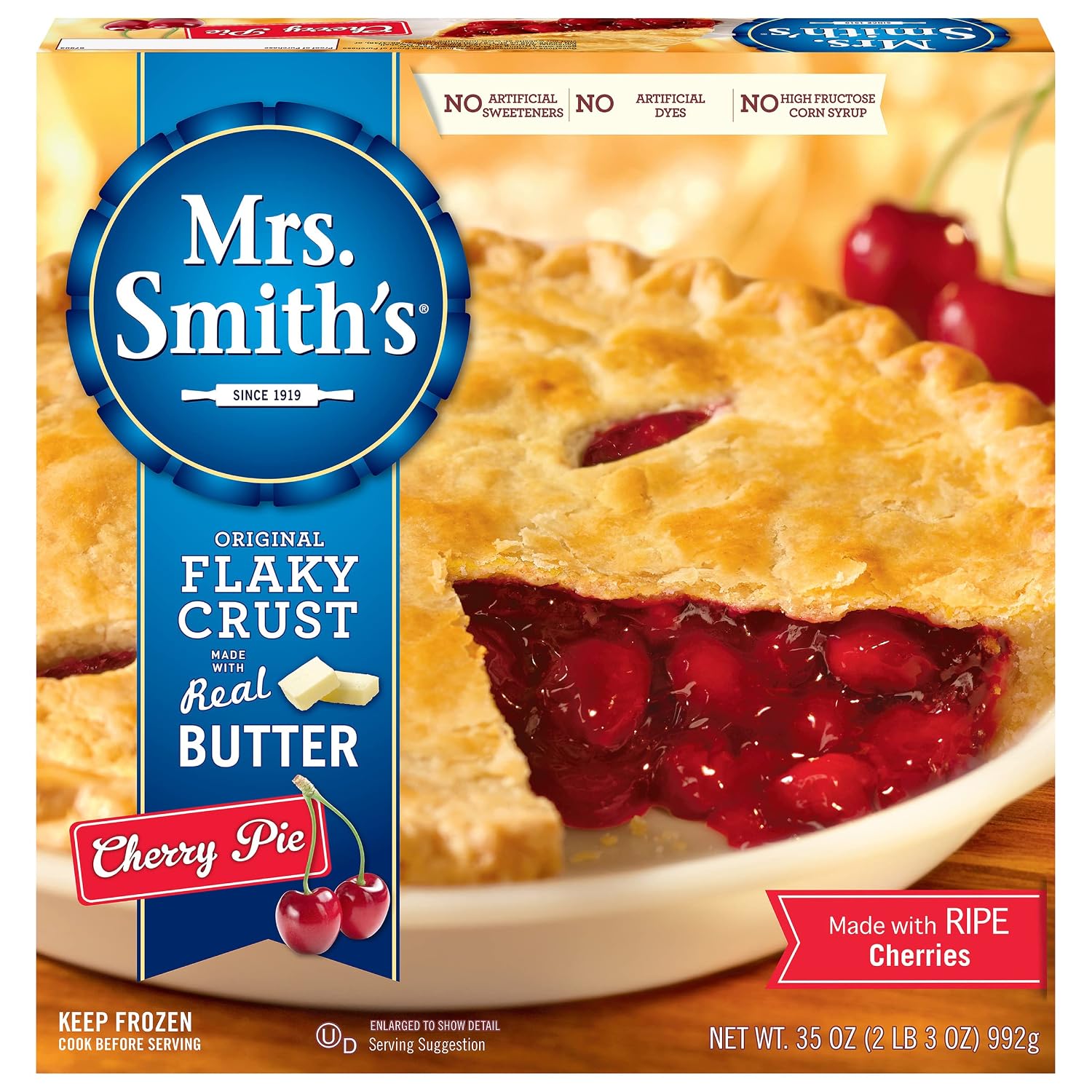 Mrs. Smith's, Original Flaky Crust Cherry Pie, 35 oz (Frozen)