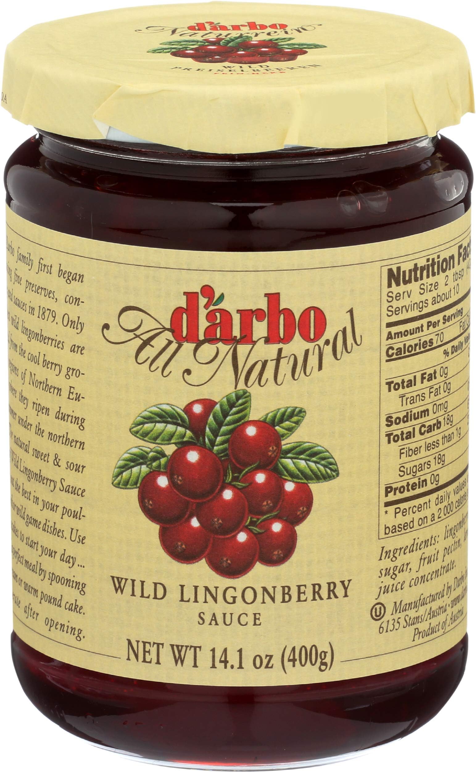 Darbo Conserves, Sauce Wild Lingonberry, 14.1 Ounce