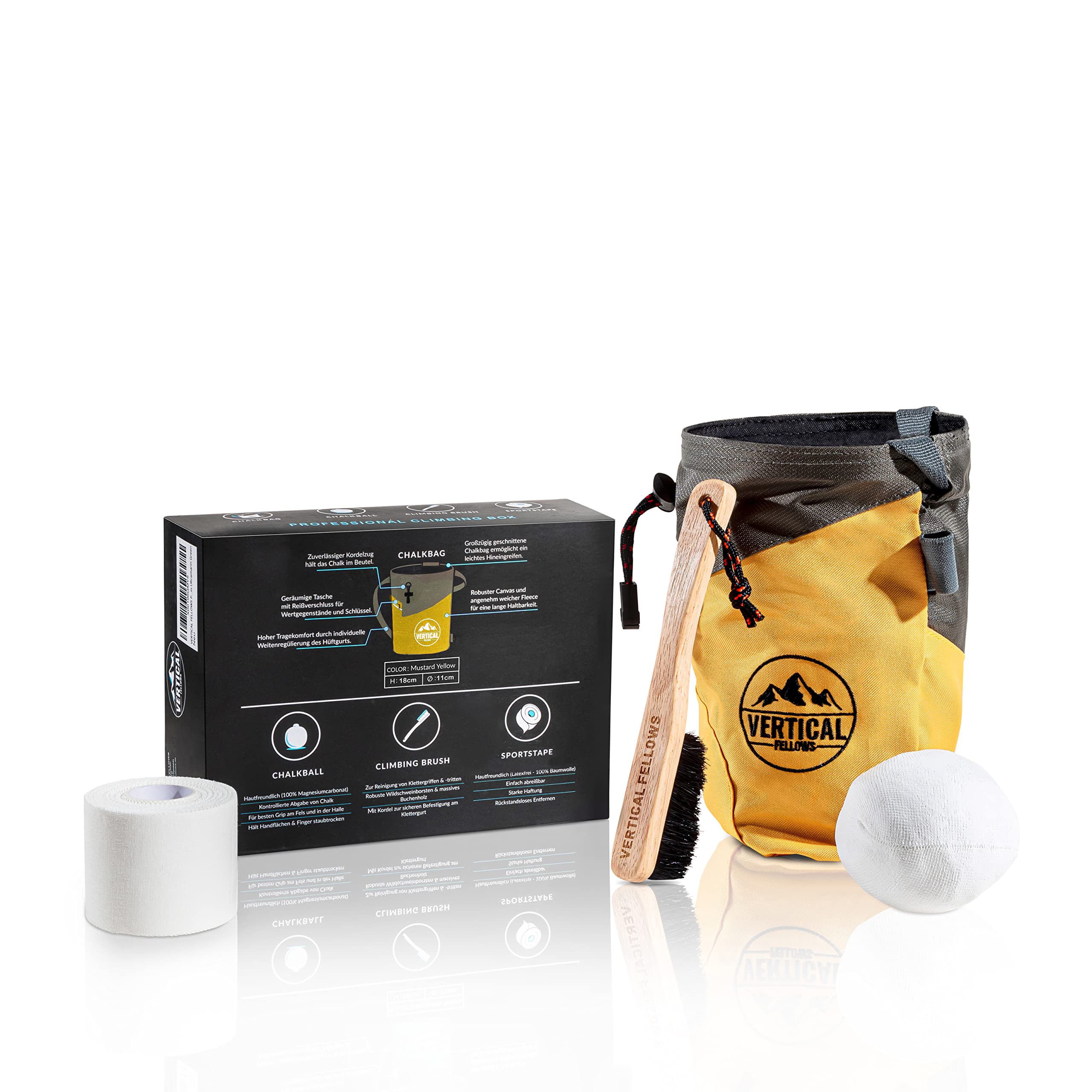 Professional Climbing Box mit Chalkbag Chalkball Climbing Brush und Sportstape