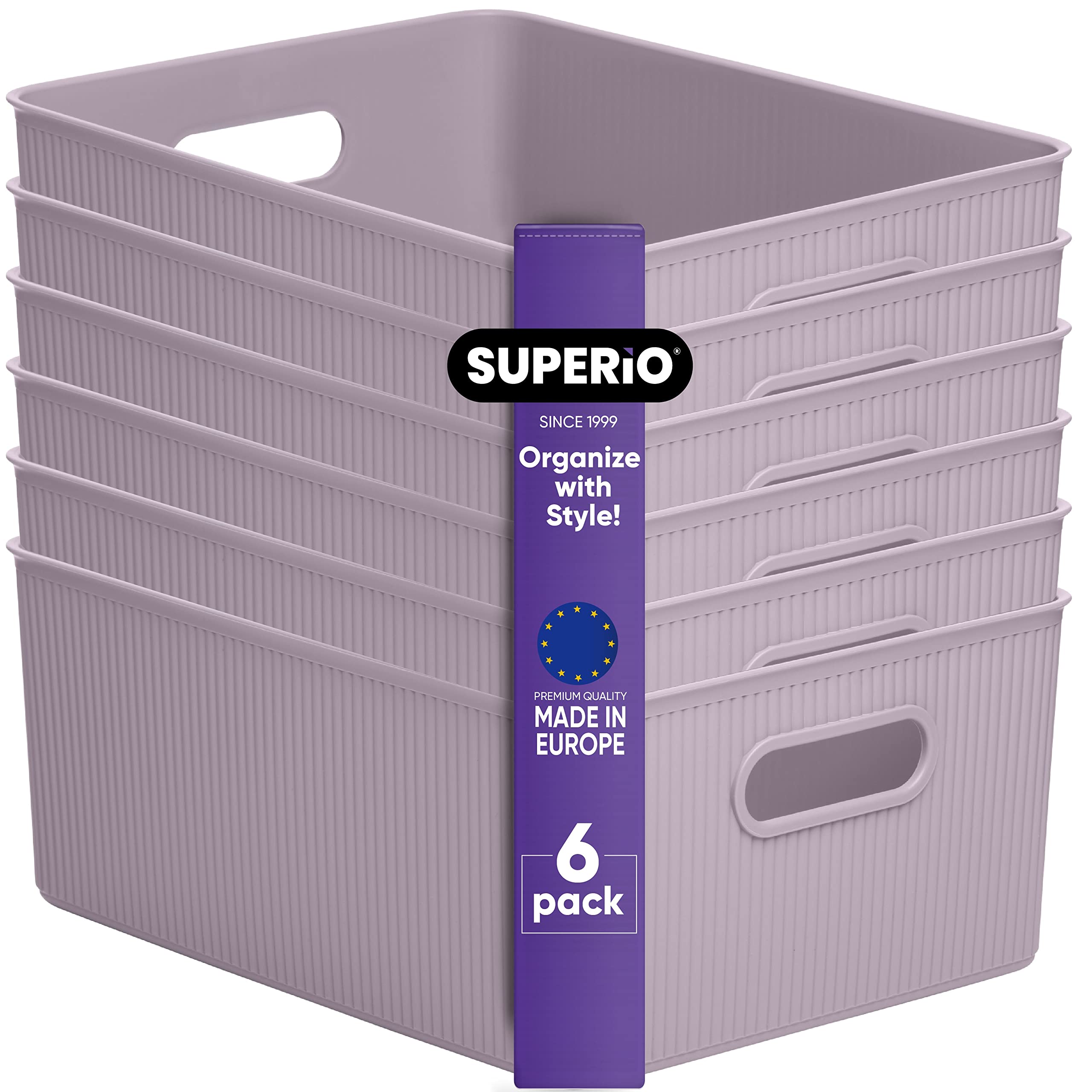 SEE NOTES*** Superio Decorative Plastic Open Home Storage Bins