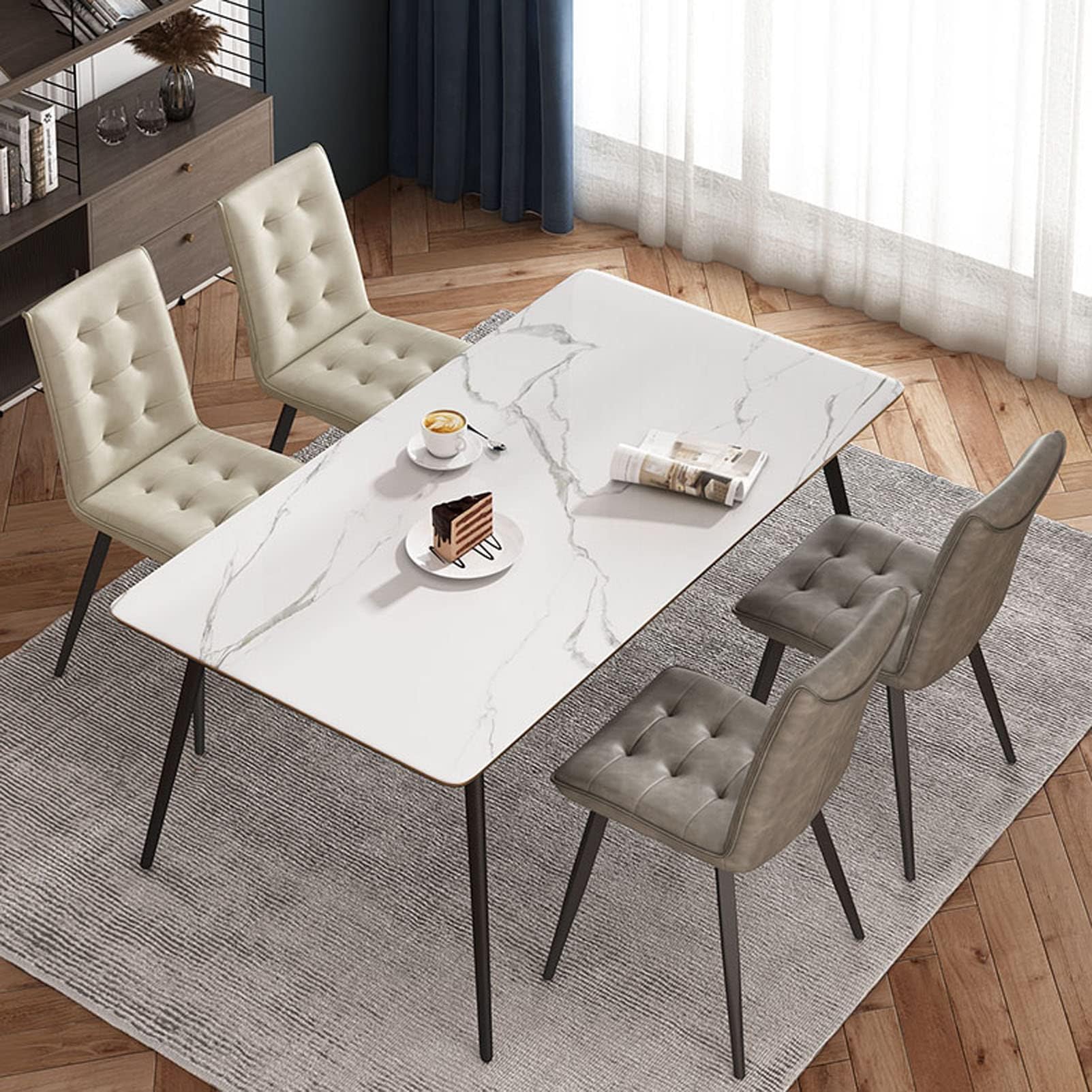 Tavolino Servitore Con Ruote - Per Letto E Divano - Scrivania Mobile Con Ruote Bloccabili - Legno E Metallo - Foto 6