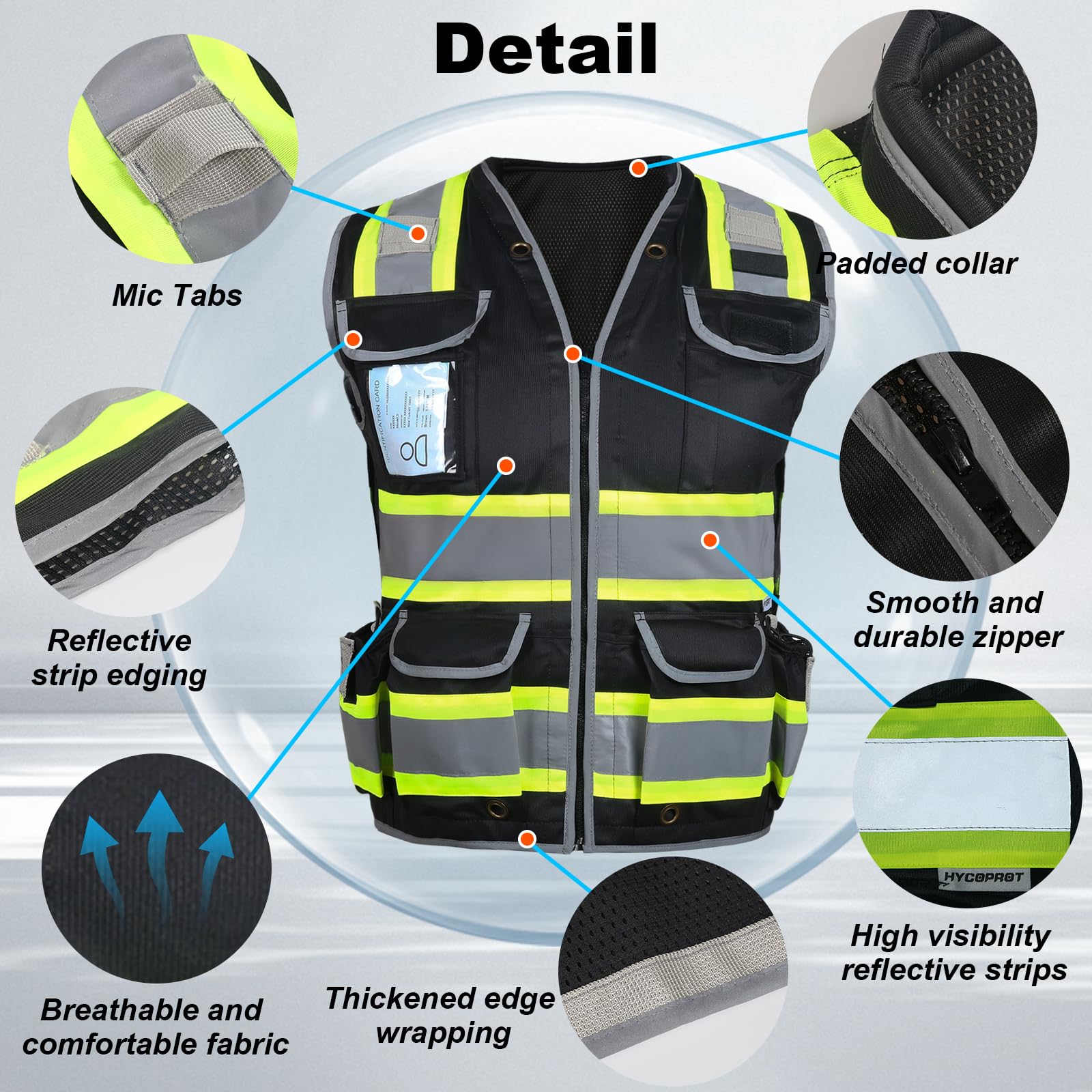 Snapklik.com : HYCOPROT Reflective Safety Vest Class 2 High Visibility ...