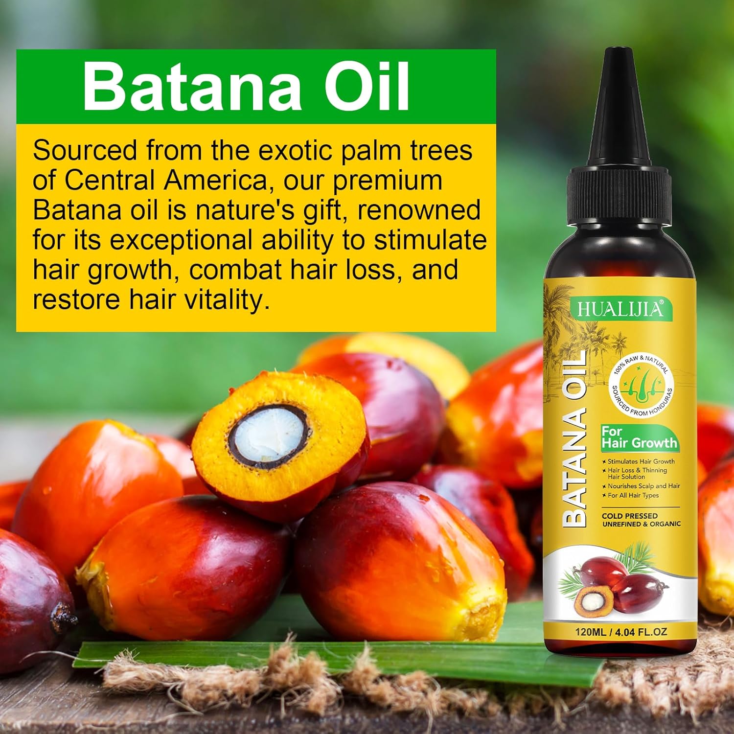 Raw Batana Oil from Honduras for Hair Growth and Repair (4.04 Fl Oz), Organic, Prevents Loss, Revives Damaged Hair for All Types - Image 2