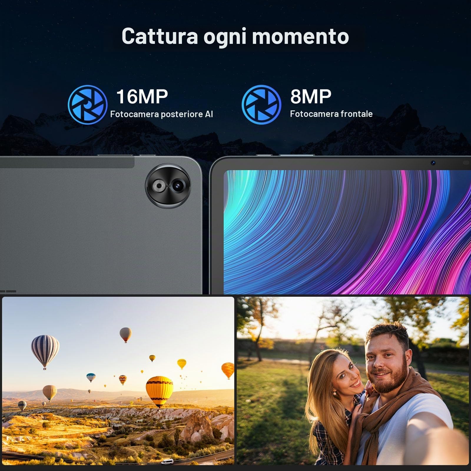 T20 Ultra Tablet Android 13, 12 pollici, 32 GB + 256 GB (TF 2TB) Helio G99 Octa-Core Tablet Touch 10800 mAh, Display 2.4 K, 16 MP+8 MP, 4G LTE /5G WiFi Tablet Gaming, GMS/GPS/Widevine L1