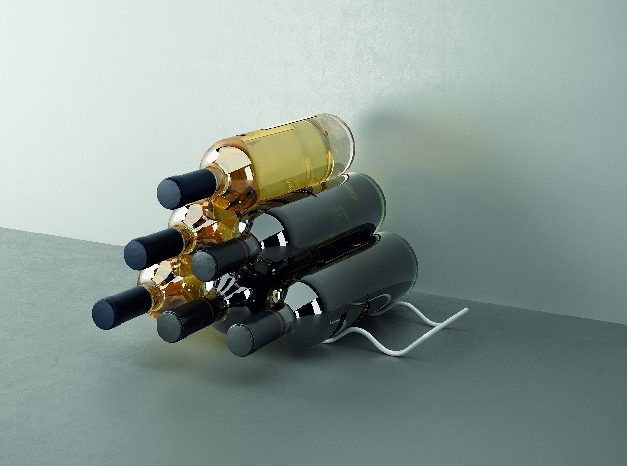 Portabottiglie Metaltex Impilabile - Set Da 2 Per Frigo | Organizza 10 Bottiglie Di Vino/Birra/Bevande - Foto 2