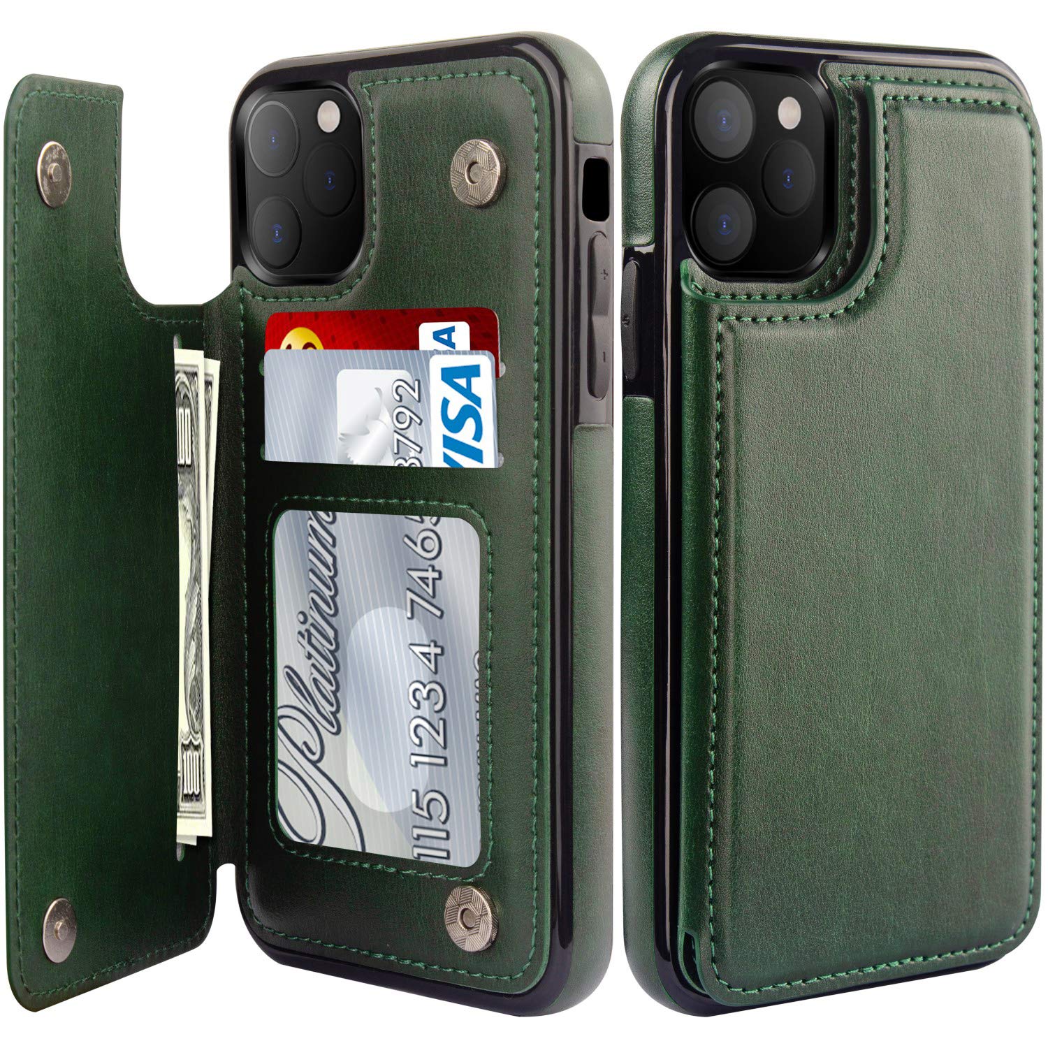 LETO for iPhone 15 Pro Wallet Case - Flip Folio Leather Kickstand - Fashionable Designs - Credit Card Holder - Protective Phone Cover for Women and