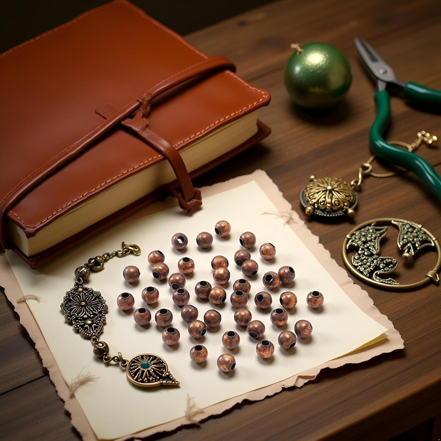 300Pcs/lot 3mm Antique Copper Round Spacer Beads Smooth Ball End Seed Metal Beading and Jewelry Making Findings Accessories Supplie Beads and Bead Assortments (0.12inch) - Image 6