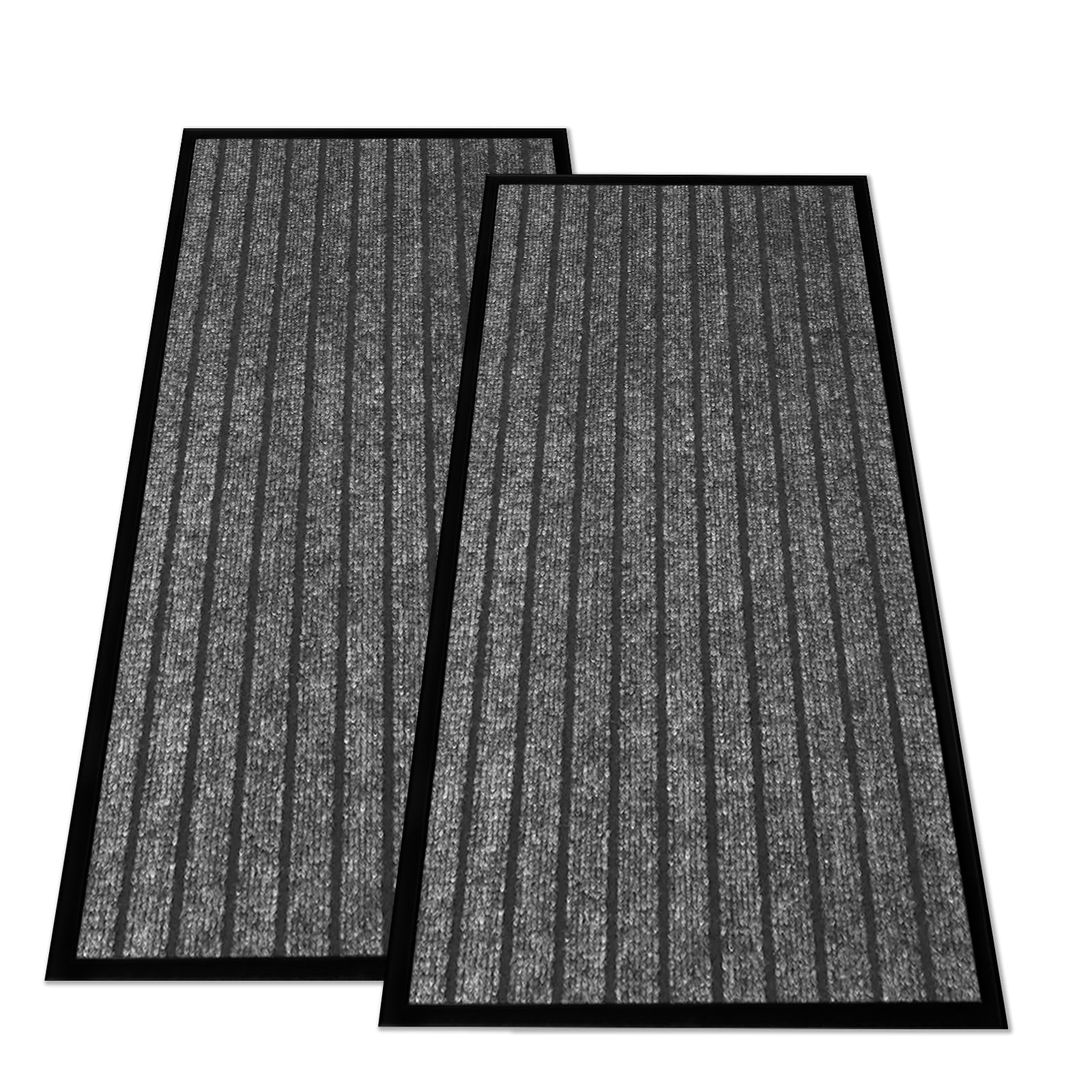Hafaa Grey Door Mat 2 Pack 80x150 cm Water Absorbent Rubber Mat โ image 1