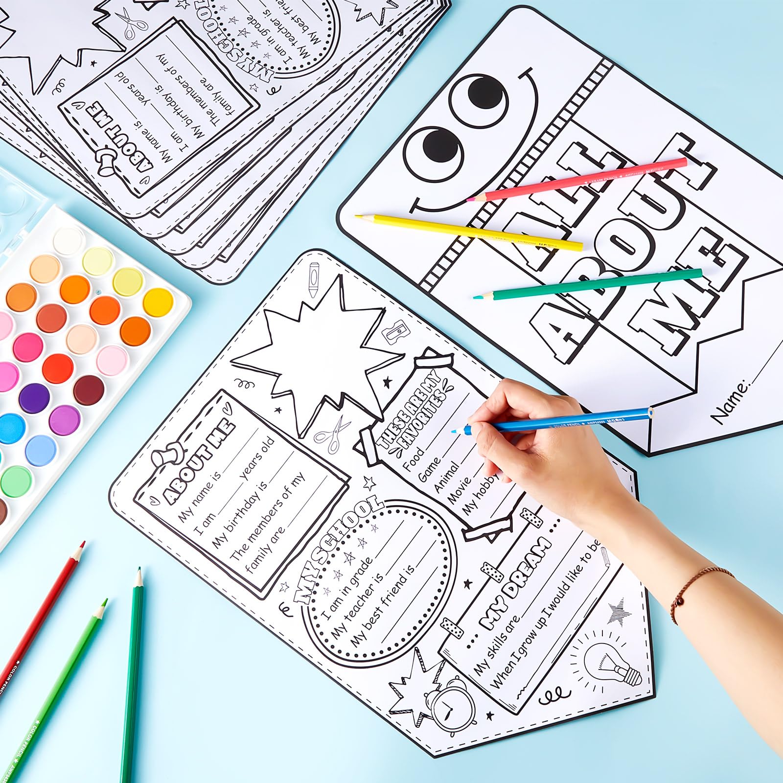 Snapklik.com : Colarr 40 Pcs All About Me Posters Star Student DIY ...