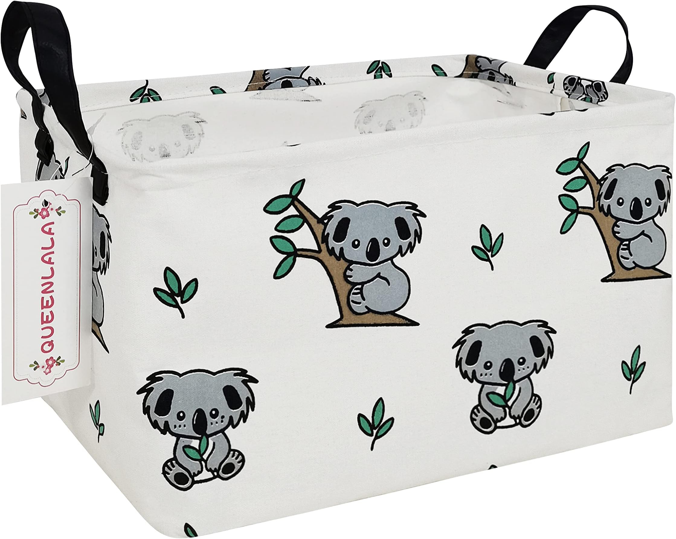 QUEENLALAQUEENLALA Rectangular Laundry Hamper/Foldable Nursery Laundry Basket for Organizing/Storage Bin Baskets/Children Toy Office Bedroom/Toy Bin Closet Shelf Baskets（Rec-Koala）