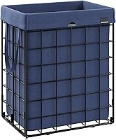 Vista 32 de SONGMICS 29 Gal. (110L) Laundry Basket, Laundry Hamper, Collapsible Clothes Hamper, Removable and Washable Liner, Metal Wire Frame, for Bedroom