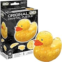 BePuzzled Original 3D Crystal Duck Puzzle - 43 Translucent Interlocking Pieces, Challenging Brain Teaser for Teens & Adults
