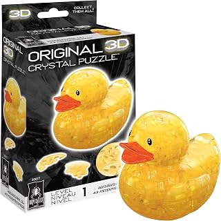 BePuzzled Original 3D Crystal Duck Puzzle - 43 Translucent Interlocking Pieces, Challenging Brain Teaser for Teens & Adults