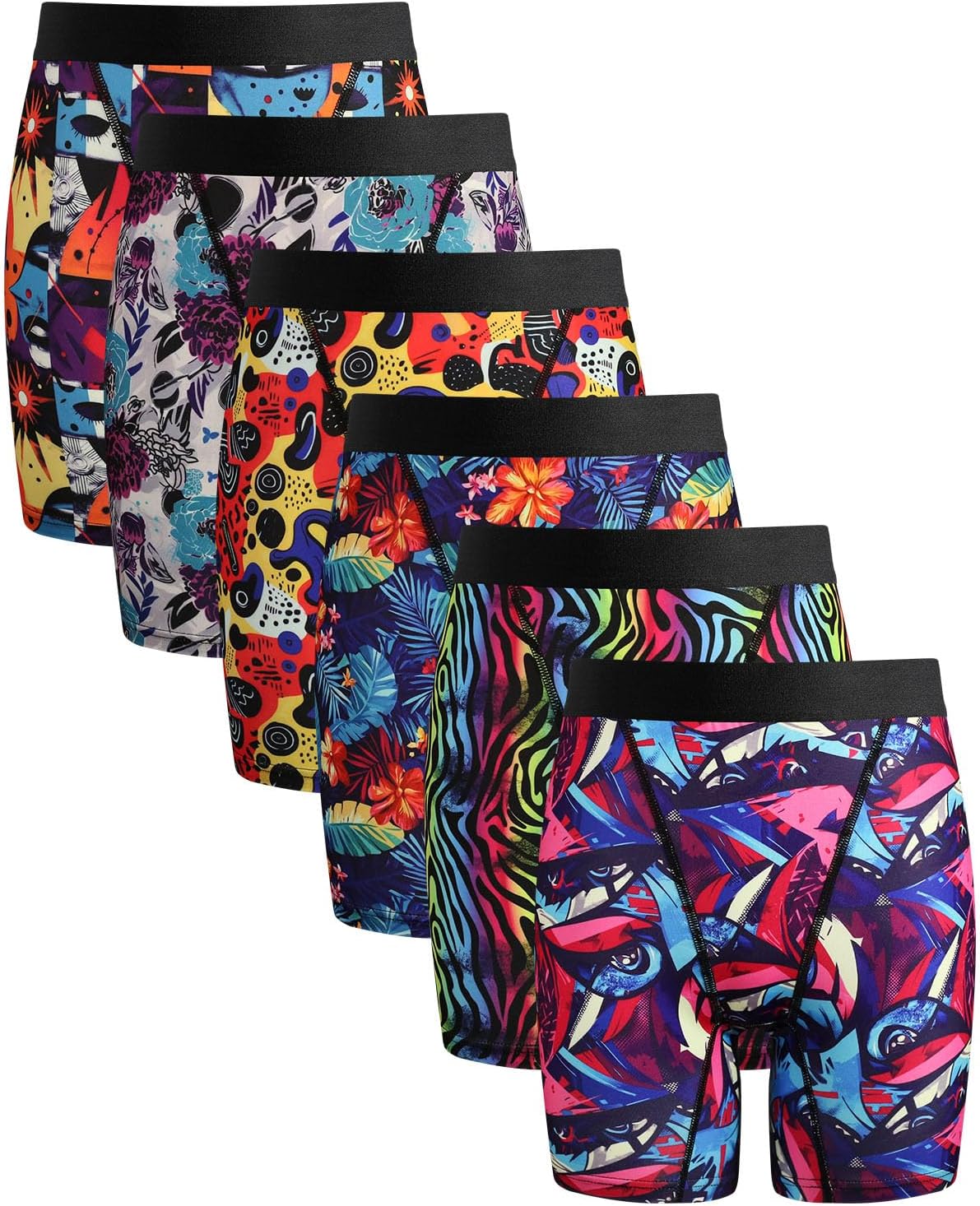 Womens Boxer Briefs Boy Shorts Underwear Recreational Print Comfortable Stretch Panties for Women