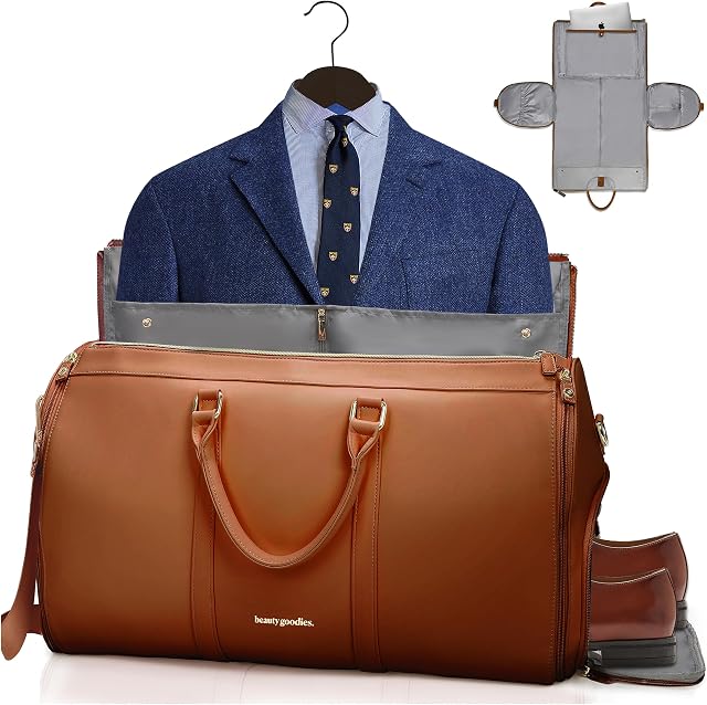 Sacs de vêtements pour le voyage Sac à volants pour vêtements, Sacs à vêtements convertibles pour le transport sur sac de vêtements Grand sac à volant, sac à costume pour le port sur sac en cuir pour le déplacement