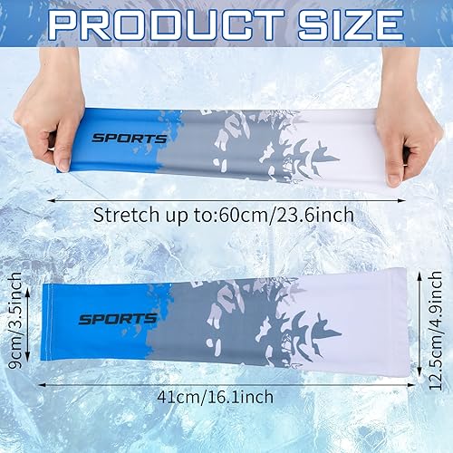 Miniatura 3 de Newcotte 4 pares de mangas de protección solar UV para brazos, manga deportiva de enfriamiento antideslizante, calentadores de seda de hielo para