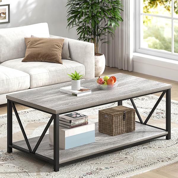 Industrial Grey Wood Center Table