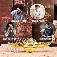 Vista 4 de Bola de orbe de metal Fidget Spinner Anti-Ansiedad Alivio del estrés Enfoque Meditación Romper malos hábitos TDAH EDC Finger Spinning Juguetes Dorado