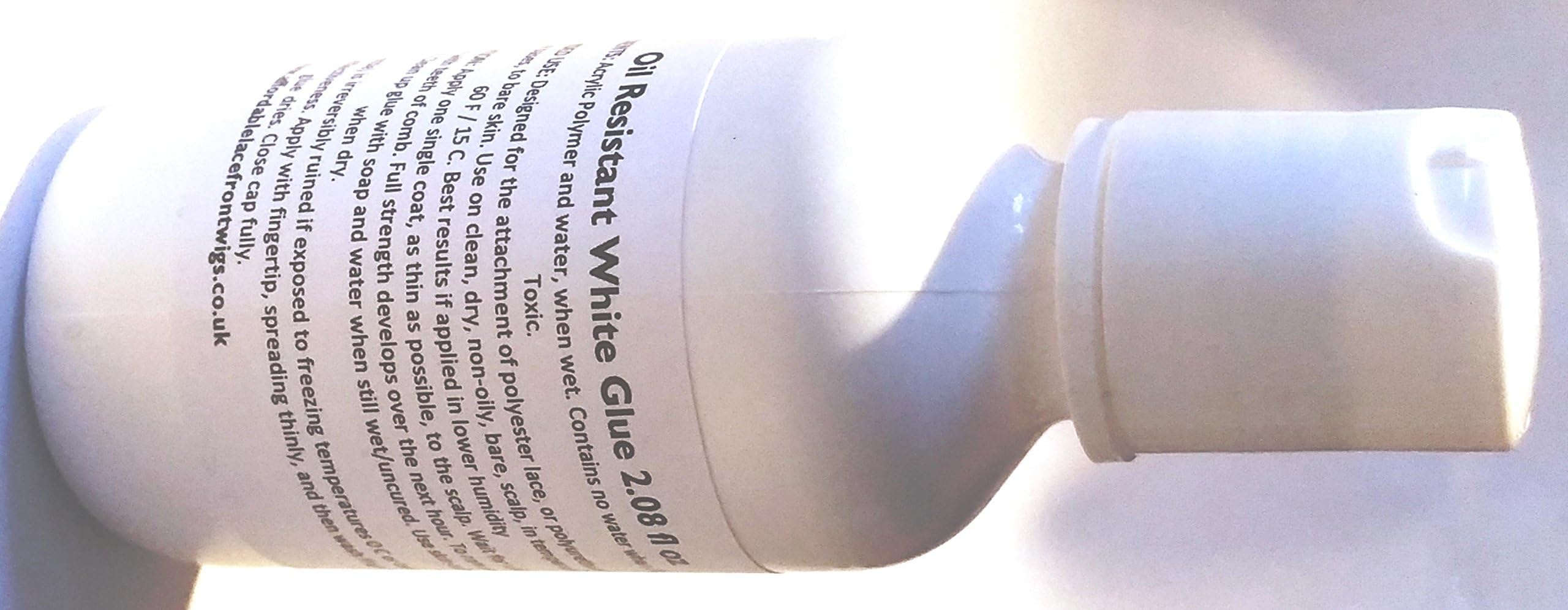 Oil Resistant White Glue for Lace Wigs & Toupees - Super Strong - New 2fl Oz