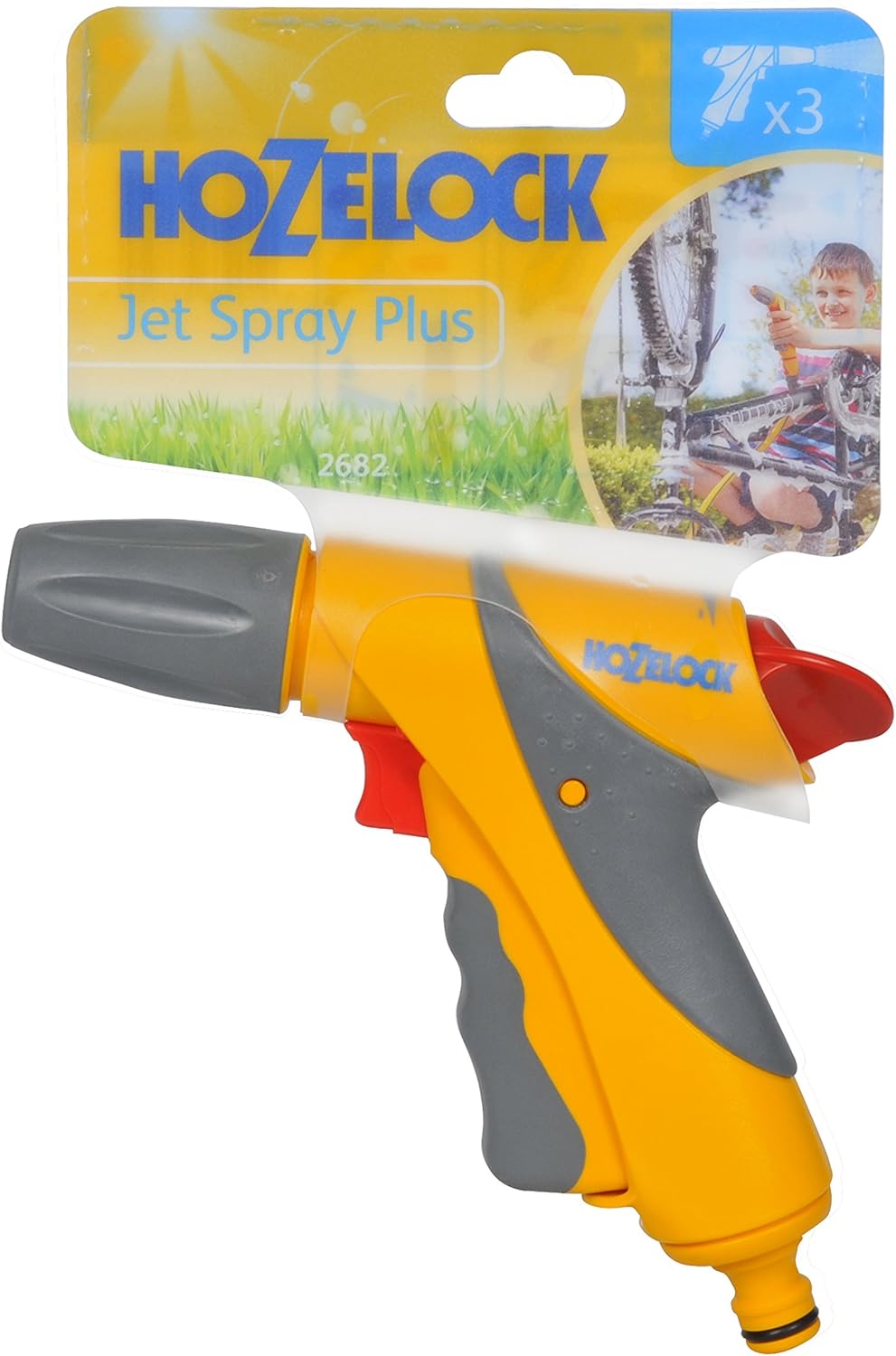 HOZELOCK - Jet Spray Gun Plus : Ideal for Maintenance and Watering, Daily or Intensive Use, Ergonomic Design, Locking Function and Flow Control: 3 Spray Patterns [2682P0000]
