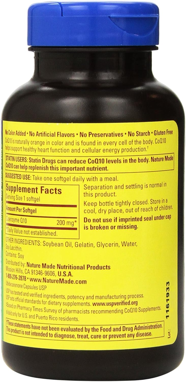 Nature Made CoQ10 Coenzyme Q10 200 mg - 2 Bottles, 140 Softgels Each